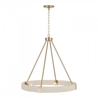 Yrynth Minimalist Matte Brass Wagon Wheel Chandelier