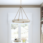 Yrynth Minimalist Matte Brass Wagon Wheel Chandelier