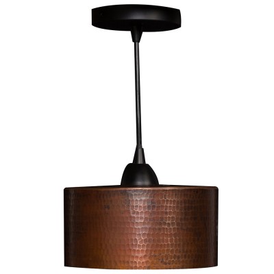 Glimmera Vintage Hammered Copper Drum Pendant Light Glimmera Vintage Hammered Copper Drum Pendant Light