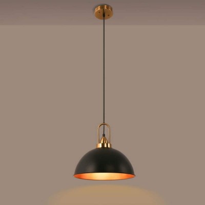 Gleamix Industrial Black Metal Dome Pendant Light