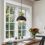 Gleamix Industrial Black Metal Dome Pendant Light