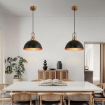 Gleamix Industrial Black Metal Dome Pendant Light
