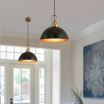 Gleamix Industrial Black Metal Dome Pendant Light