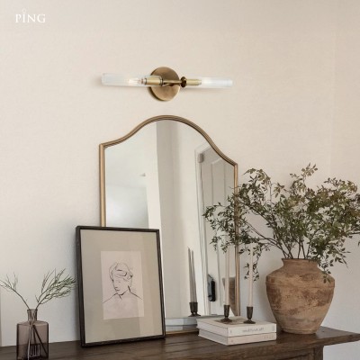 Alice Farmhouse Transparent Ribbed Glass Double Tube Sconce Alice Farmhouse Transparent Ribbed Glass Double Tube Sconce