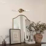 Alice Farmhouse Transparent Ribbed Glass Double Tube Sconce