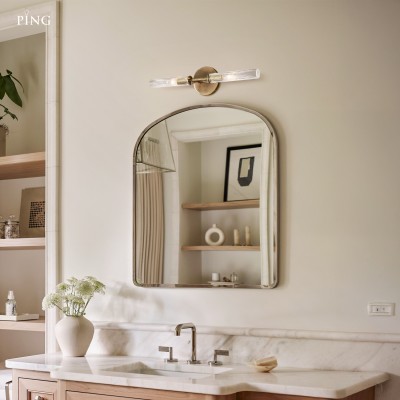 Alice Farmhouse Transparent Ribbed Glass Double Tube Sconce Alice Farmhouse Transparent Ribbed Glass Double Tube Sconce