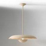Iirav Minimalist Cream Metal Disc Pendant Light