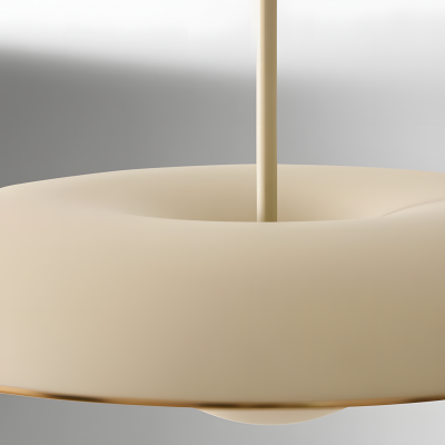 Iirav Minimalist Cream Metal Disc Pendant Light