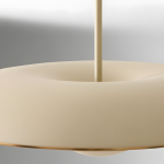Iirav Minimalist Cream Metal Disc Pendant Light