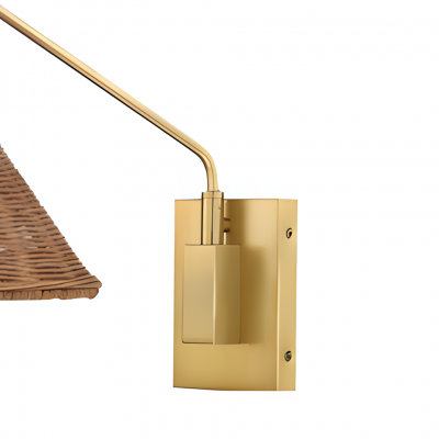 Novar Farmhouse Rattan Plug In Swing Arm Sconce(Set of 2) Novar Farmhouse Rattan Plug In Swing Arm Sconce(Set of 2)