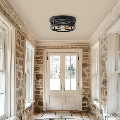 Lumix Farmhouse Metal Cage Shade Ceiling Light