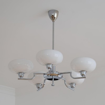 Shadella Modern Cream Glass Bauhaus Chandelier Shadella Modern Cream Glass Bauhaus Chandelier