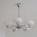 Shadella Modern Cream Glass Bauhaus Chandelier Shadella Modern Cream Glass Bauhaus Chandelier