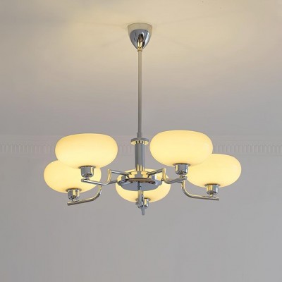 Shadella Modern Cream Glass Bauhaus Chandelier Shadella Modern Cream Glass Bauhaus Chandelier