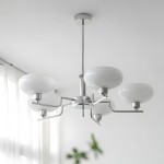 Shadella Modern Cream Glass Bauhaus Chandelier Shadella Modern Cream Glass Bauhaus Chandelier