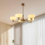 Shadella Modern Cream Glass Bauhaus Chandelier Shadella Modern Cream Glass Bauhaus Chandelier