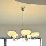Shadella Modern Cream Glass Bauhaus Chandelier Shadella Modern Cream Glass Bauhaus Chandelier
