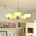 Shadella Modern Cream Glass Bauhaus Chandelier Shadella Modern Cream Glass Bauhaus Chandelier