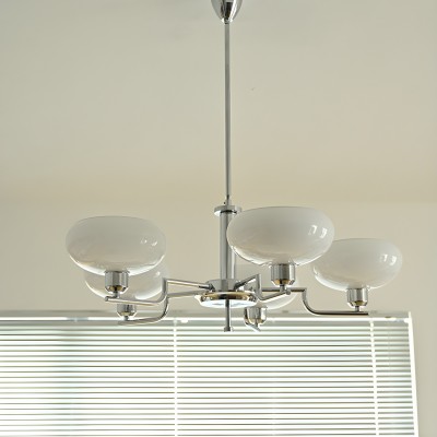 Shadella Modern Cream Glass Bauhaus Chandelier Shadella Modern Cream Glass Bauhaus Chandelier