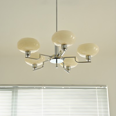 Shadella Modern Cream Glass Bauhaus Chandelier Shadella Modern Cream Glass Bauhaus Chandelier