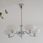 Shadella Modern Cream Glass Bauhaus Chandelier Shadella Modern Cream Glass Bauhaus Chandelier