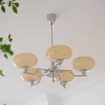 Shadella Modern Cream Glass Bauhaus Chandelier Shadella Modern Cream Glass Bauhaus Chandelier