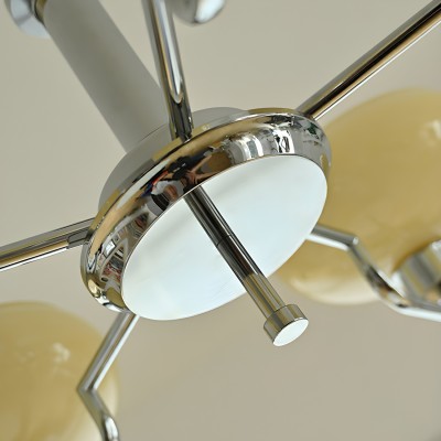 Shadella Modern Cream Glass Bauhaus Chandelier Shadella Modern Cream Glass Bauhaus Chandelier