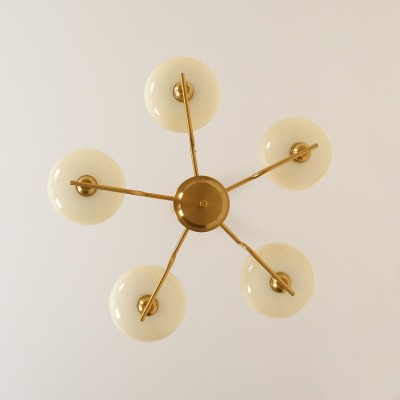 Shadella Modern Cream Glass Bauhaus Chandelier Shadella Modern Cream Glass Bauhaus Chandelier