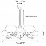 Shadella Modern Cream Glass Bauhaus Chandelier Shadella Modern Cream Glass Bauhaus Chandelier