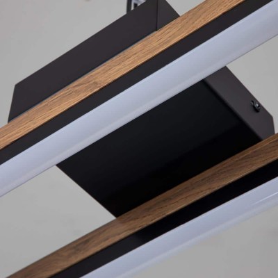 Radiance Farmhouse Led Wood Rectangular Ceiling Light