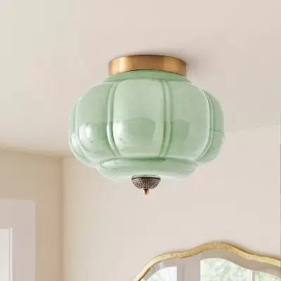 Ozita Retro Milk Glass Semi Flush Mount Eloise Ceiling Light Ozita Retro Milk Glass Semi Flush Mount Eloise Ceiling Light