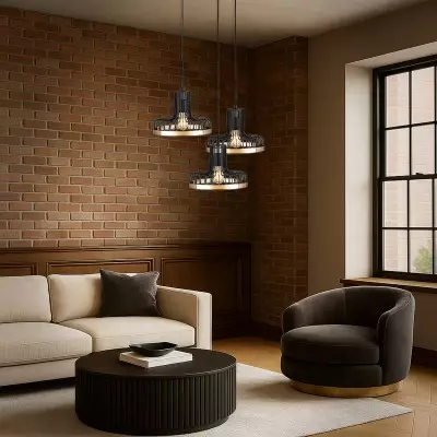 Hannah Industrial Black Metal Cage Cluster Pendant Light Hannah Industrial Black Metal Cage Cluster Pendant Light