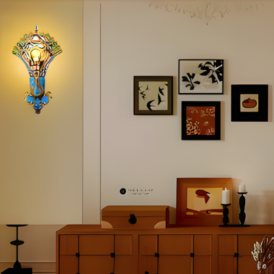 Krause Vintage Peacock Shaped Metal Wall Light Krause Vintage Peacock Shaped Metal Wall Light