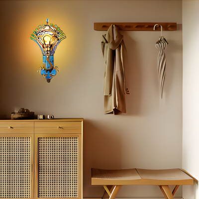 Krause Vintage Peacock Shaped Metal Wall Light Krause Vintage Peacock Shaped Metal Wall Light