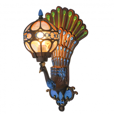 Krause Vintage Peacock Shaped Metal Wall Light Krause Vintage Peacock Shaped Metal Wall Light