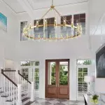 Lehmann Rustic Wagon Wheel Glass Chandelier