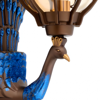 Krause Vintage Peacock Shaped Metal Wall Light Krause Vintage Peacock Shaped Metal Wall Light