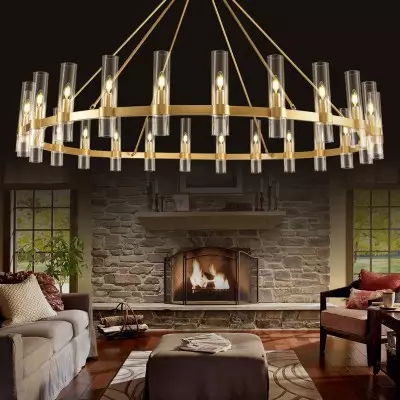 Lehmann Rustic Wagon Wheel Glass Chandelier Lehmann Rustic Wagon Wheel Glass Chandelier