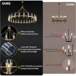 Lehmann Rustic Wagon Wheel Glass Chandelier