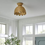 Robin Boho Style Woven Rattan Flower Ceiling Light