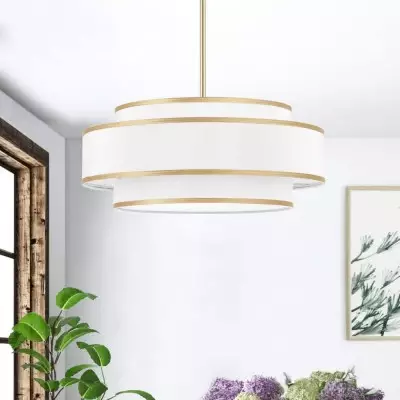 Luminara Farmhouse Fabric Drum Chandelier Luminara Farmhouse Fabric Drum Chandelier