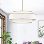 Luminara Farmhouse Fabric Drum Chandelier