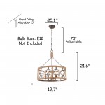 Wagner Farmhouse 4-Light Drum Wood Chandelier