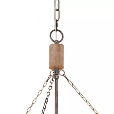 Wagner Farmhouse 4-Light Drum Wood Chandelier