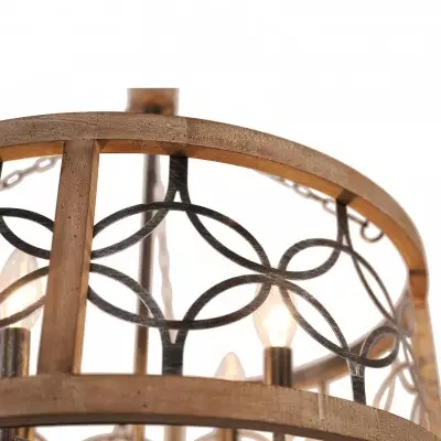 Wagner Farmhouse 4-Light Drum Wood Chandelier
