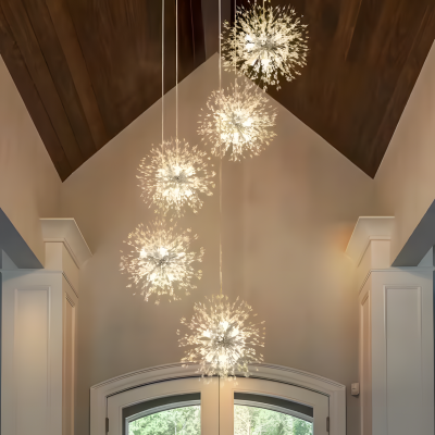 Braun Modern Globe Sputnik Chandelier