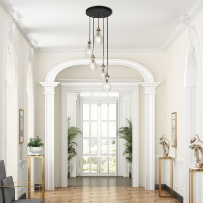 Niklas Contemporary Cluster Teardrop Glass Chandelier Niklas Contemporary Cluster Teardrop Glass Chandelier