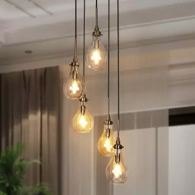 Niklas Contemporary Cluster Teardrop Glass Chandelier Niklas Contemporary Cluster Teardrop Glass Chandelier
