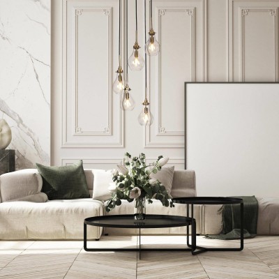 Niklas Contemporary Cluster Teardrop Glass Chandelier Niklas Contemporary Cluster Teardrop Glass Chandelier