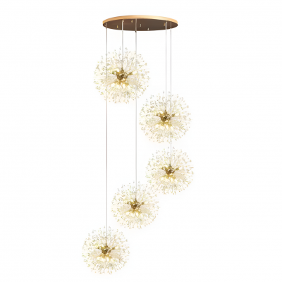 Braun Modern Globe Sputnik Chandelier